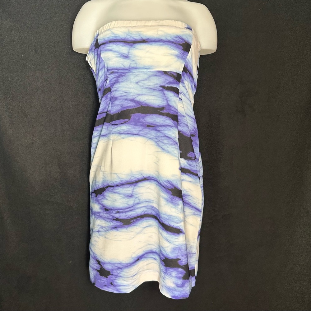 Women's 4 Multi Color Tie Dye Bandage Strapless Sweetheart Dress - Outback Red